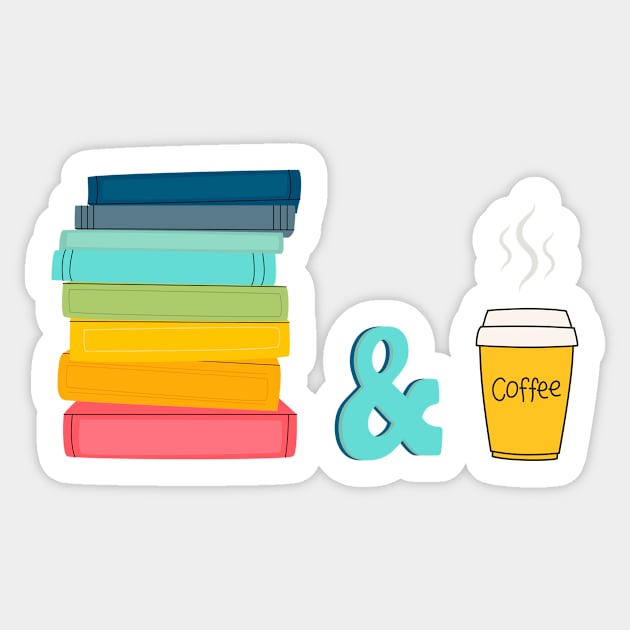 Coffee & Books Sticker by Tee's Tees
